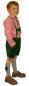 Preview: Kurze grüne Trachten-Lederhose aus Rindkernveloursleder  Stegträger mit Blumen - Herz Größe134